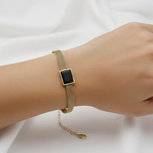 Noir Mesh Elegance Bracelet