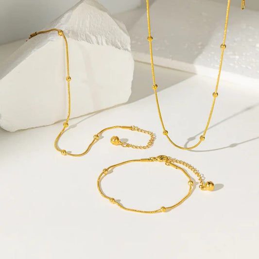 Golden Sphere Minimal Jewelry Set