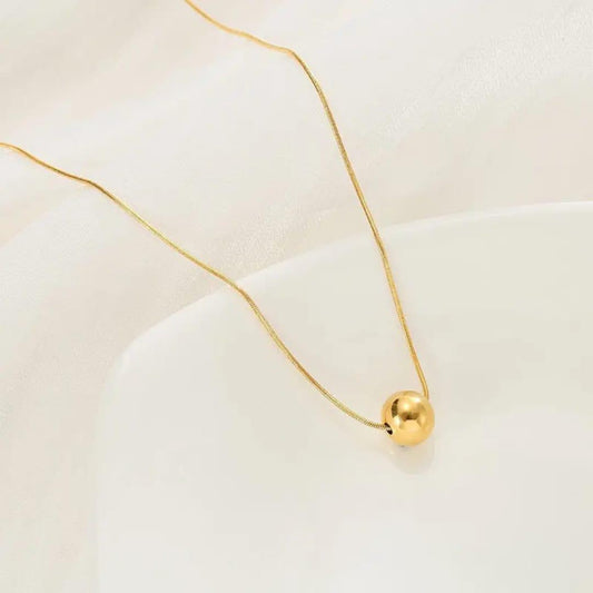 Golden Sphere Minimal Necklace