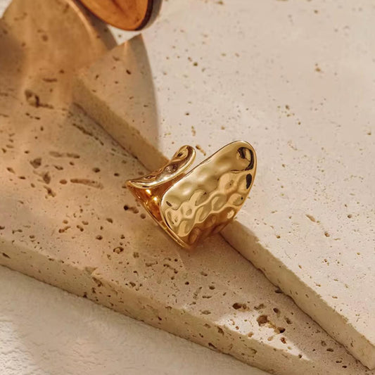 Hammered Gold Statement Ring